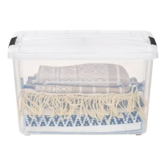 IRIS&reg; 60qt. Buckled Clear Boxes with Clear Buckle Lids, 4ct. {15}