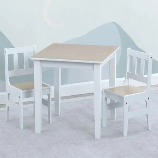 Children's White Table & 2 Chair Set {4}