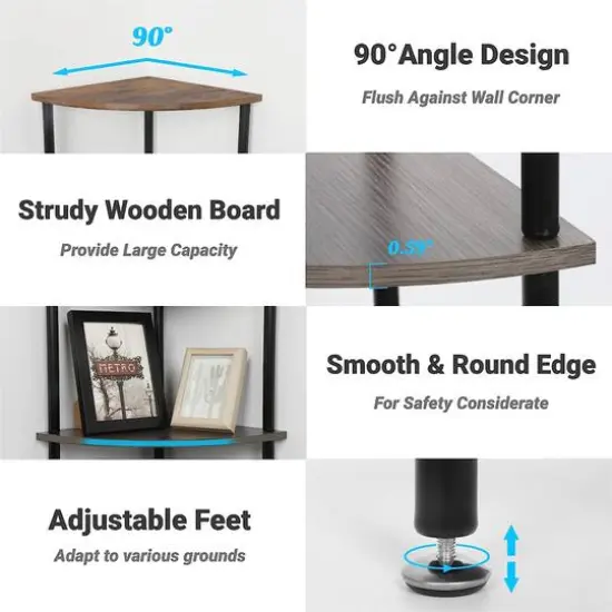 NEX&trade; 50" Brown 5-Tier Corner Shelf {5}