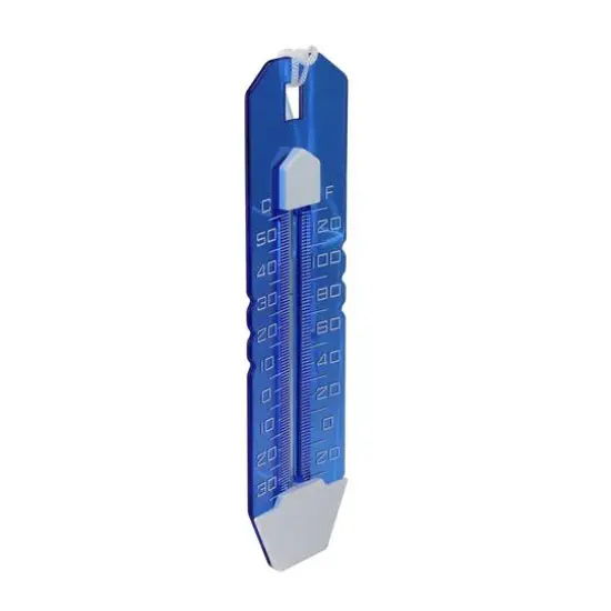 10.5" Blue Easy-Read Transparent Swimming Pool Thermometer with Cord {3}