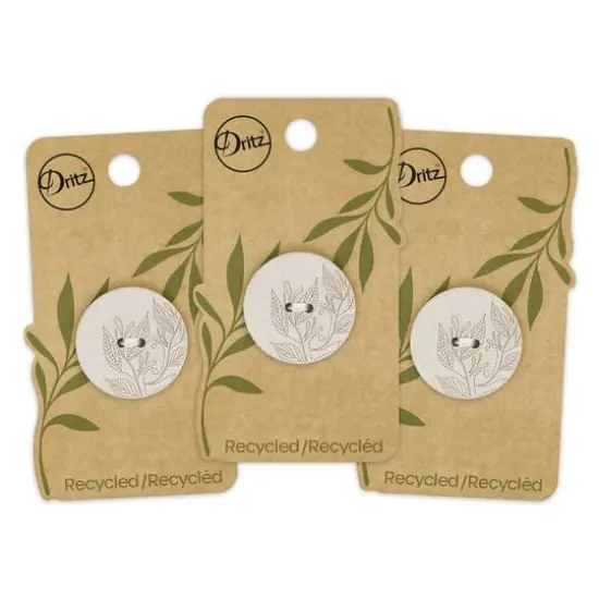 Dritz&reg; 28mm Light Gray Recycled Hemp Round Floral Button, 3ct. {7}