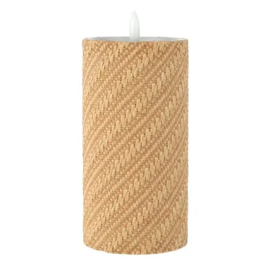 6" Woven Wax LED Pillar Candle by Ashland&reg; Natural {1}