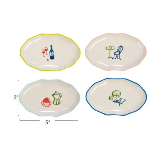 Hello Honey&reg; 5" Hand Painted Stoneware Dish Set {5}