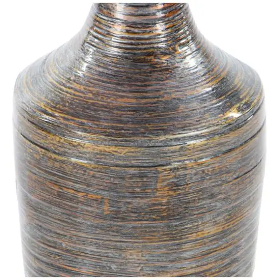 Dark Brown Bamboo Traditional Vase {4}