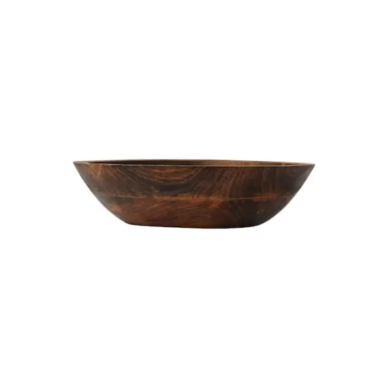 Hello Honey&reg; 11.5" Natural Boho Carved Wood Bowl with Floral Designs {5}