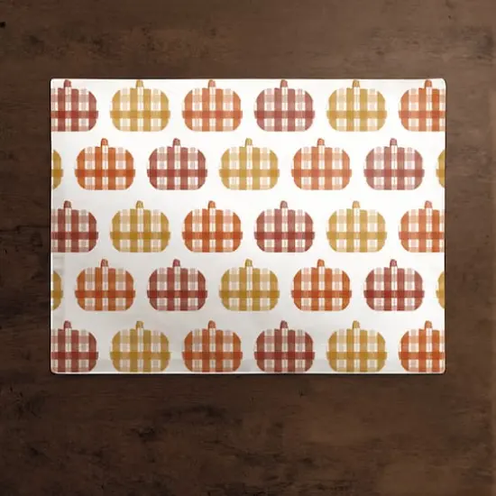 Plaid Pumpkins Poly Twill Placemat {3}