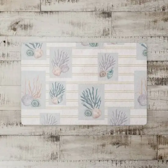 Shell Panels On Stripe Floor Mat Yellow Stripe {3}