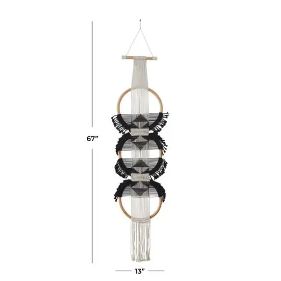 Black Fabric Bohemian Wall Decor, 13" x 1" x 67" {7}