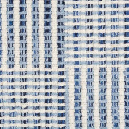 DII&reg; Blue Squares Recycled Yarn Rug, 2ft. x 3ft. {3}