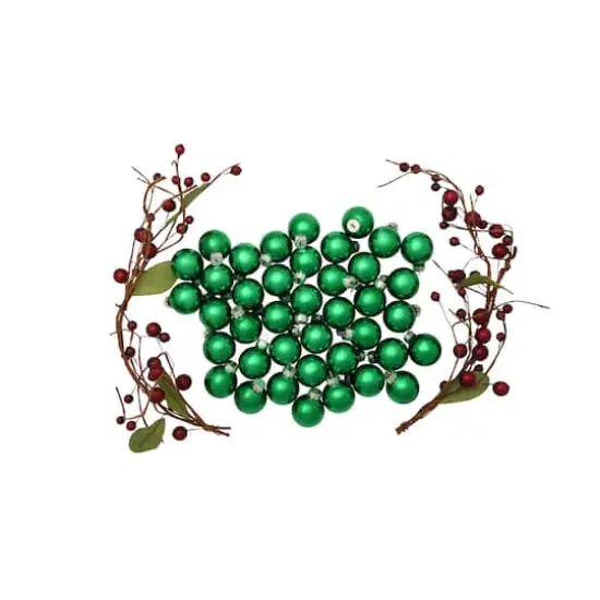 Whitehurst 40ct. 1.25" Glossy Glass Ball Ornaments Green Shiny {4}