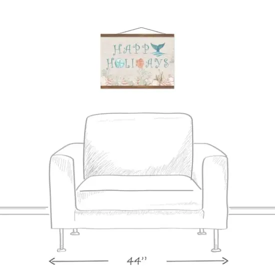 Happy Holidays Teak Hanging Canvas {4}