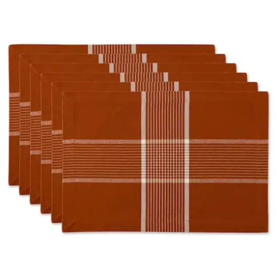 DII&reg; Fiesta Rust Check Placemats, 6ct. {1}