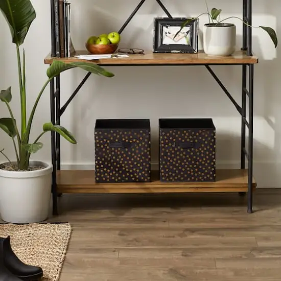 DII&reg; 11" Black & Gold Dots Storage Cube, 2ct. {5}