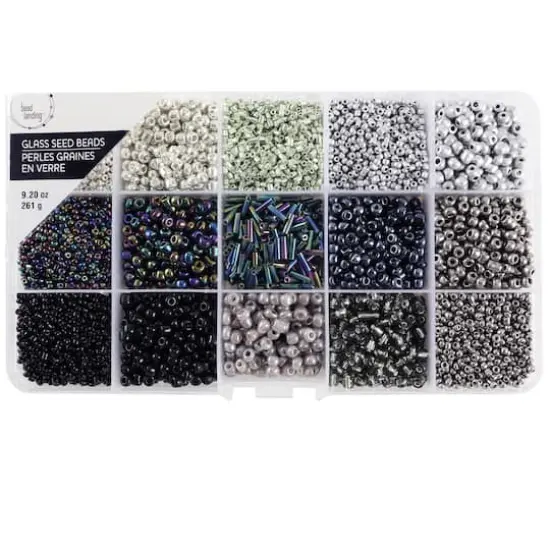Black & Silver Mix Glass Seed Beads by Bead Landing&reg; {5}