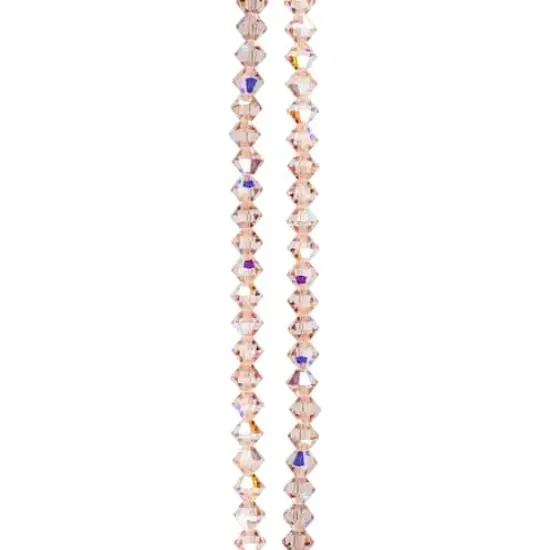 Preciosa Glass Crystal Bicone Beads, 6mm by Bead Landing&trade; Light Rose AB {4}
