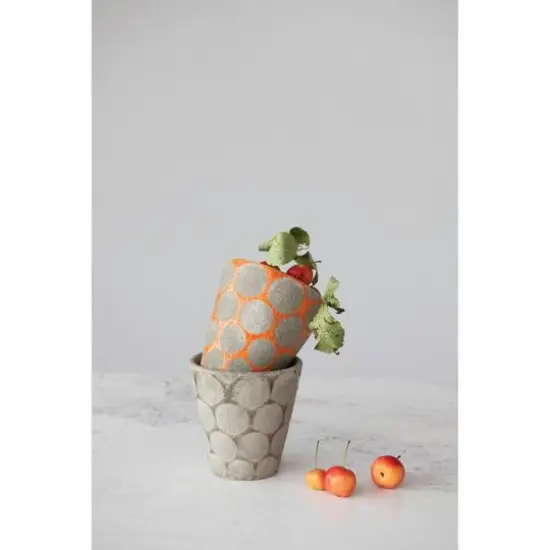 5'' Orange Terra-cotta Planter with Wax Relief Dots {3}