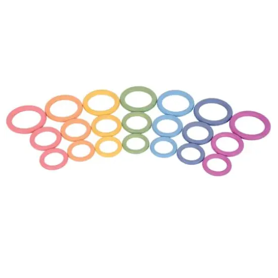TickiT&reg; Rainbow Wooden Rings Set {3}