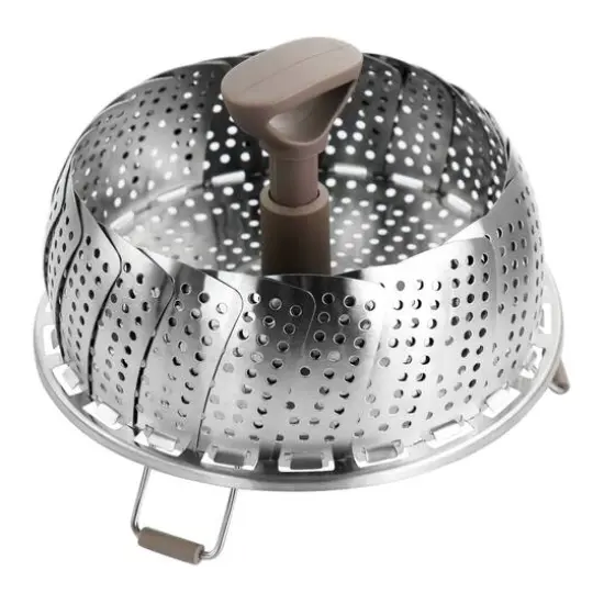 Martha Stewart Stainless Steel Folding Steamer Insert with Taupe Handle {7}