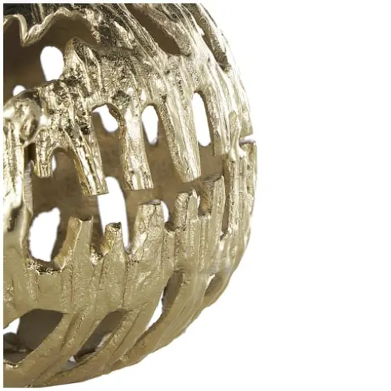Aluminum Metallic Abstract Cutout Orbs Set Gold {5}