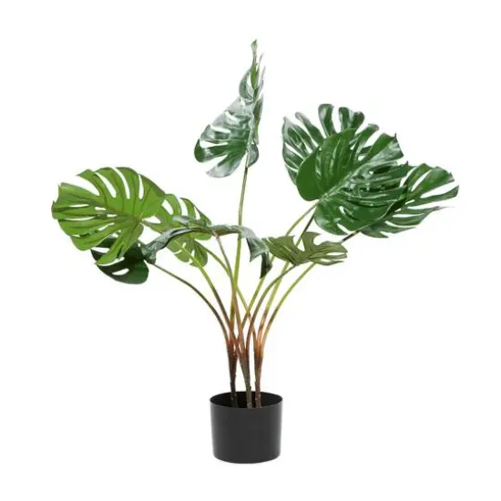 Monstera Leaf Decorations With Pot, 29", Green {3}