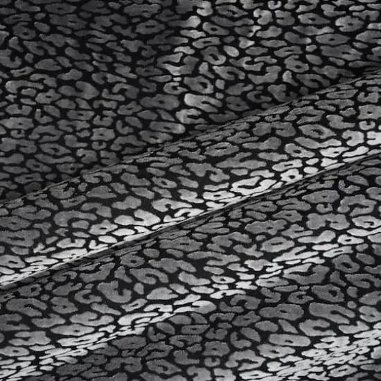 Feldman Black & Gray Cheetah Print Velvet Fabric {1}