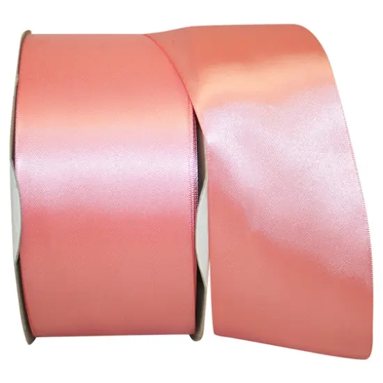 JAM Paper 2.5'' x 50yd. Double Face Satin Ribbon Light Coral {1}