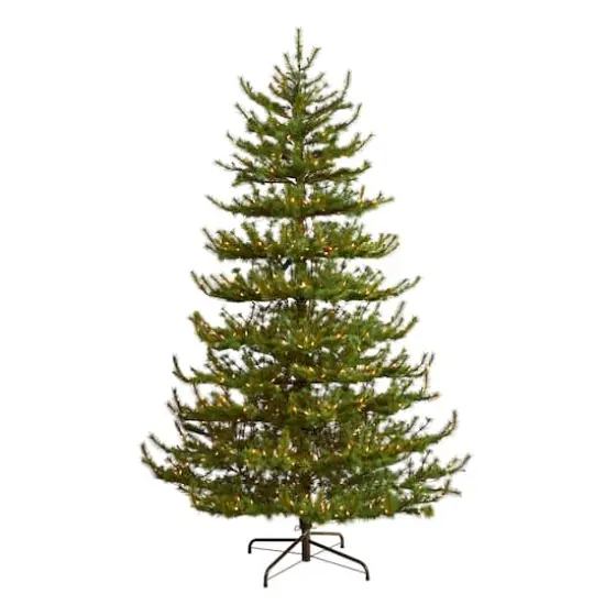 8ft. Pre-Lit Vancouver Mountain Pine Artificial Christmas Tree, Clear Lights {1}