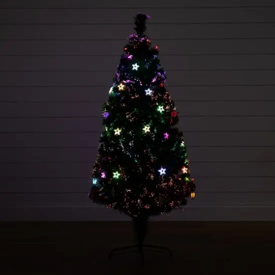 5ft. Fiber Optic Star-Shaped LED Lights Pine Artificial Christmas Tree {5}