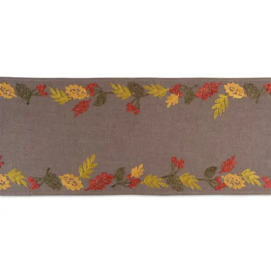 DII&reg; 108" Shimmering Leaves Embroidered Table Runner {3}