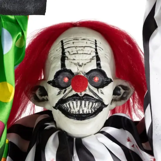 5ft Animated Shaking Clown with Sound Hanging Halloween Decoration {3}