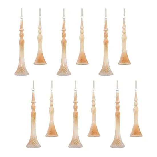 Gold Ombre Swirl Glass Drop Ornament Set {1}
