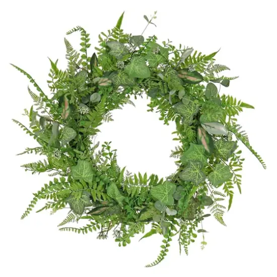 26" Mixed Leaf Greenery Wreath {1}