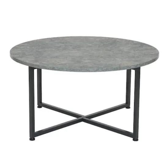 Household Essentials 31.5" Jamestown Round Coffee Table Gray {1}