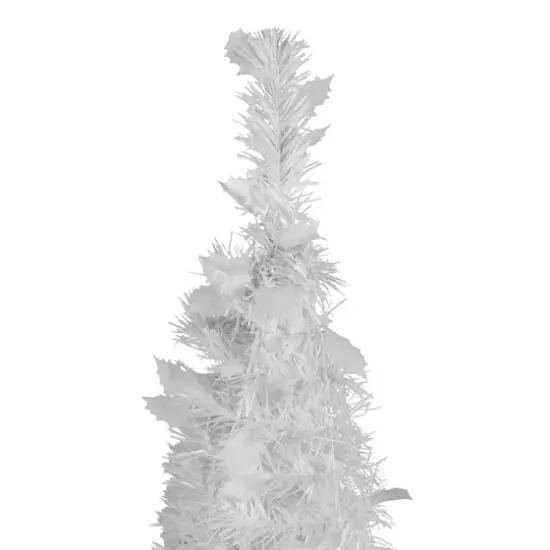 4ft. Unlit White Tinsel Pop-Up Artificial Christmas Tree {5}