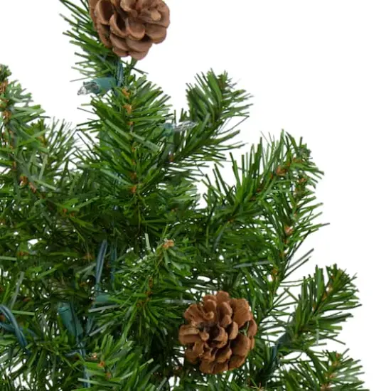 3ft. Pre-Lit Canadian Pine with Pinecones Artificial Christmas Tree, Warm White Lights {5}
