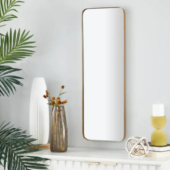 Gold Iron Contemporary Wall Mirror, 13" x 13" x 2" {9}