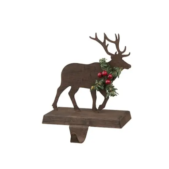 Glitzhome&reg; 6.5" Reindeer Stocking Holder Set {4}