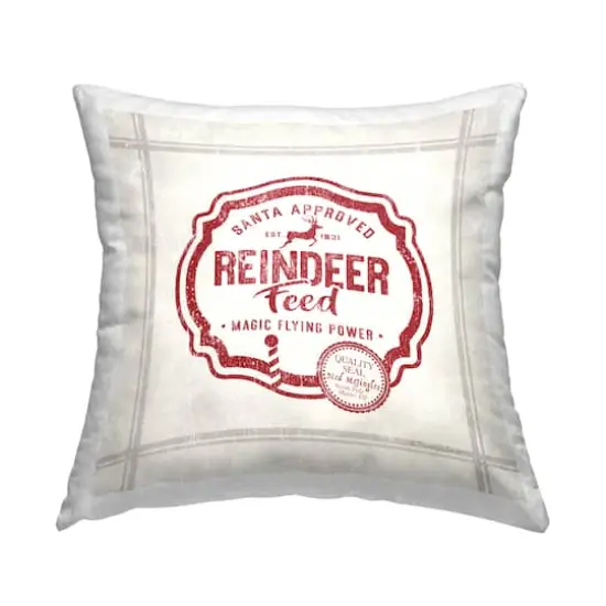 Stupell Industries Reindeer Feed Vintage Ad Throw Pillow {1}