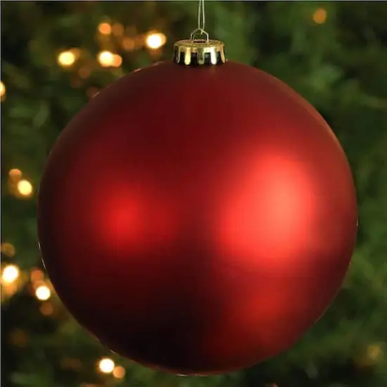 8" Red Shatterproof Matte Commercial Christmas Ball Ornament {4}