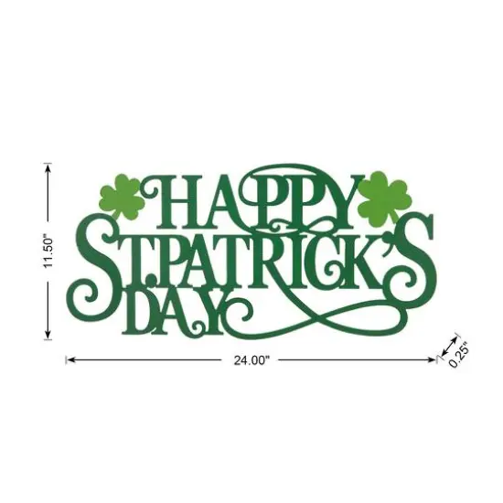 Glitzhome&reg; 24" Metal "HAPPY St. Patrick's Day" Wall Decor {8}