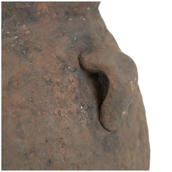 15.5" Dark Brown Ceramic Handmade Textured Vase {6}