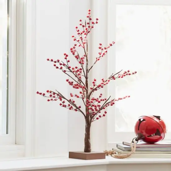 38" LED Red Berry Tree Decoration {3}