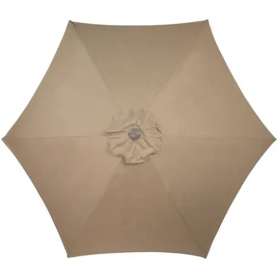 7.5ft. Outdoor Patio Market Umbrella with Hand Crank Taupe {3}