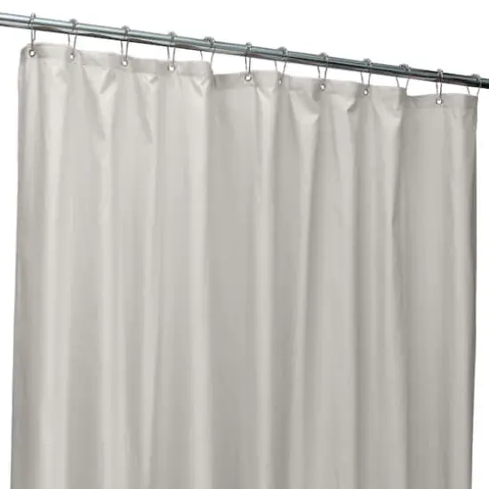 Bath Bliss Microfiber Soft Touch Dash Design Shower Curtain Liner Silver {1}