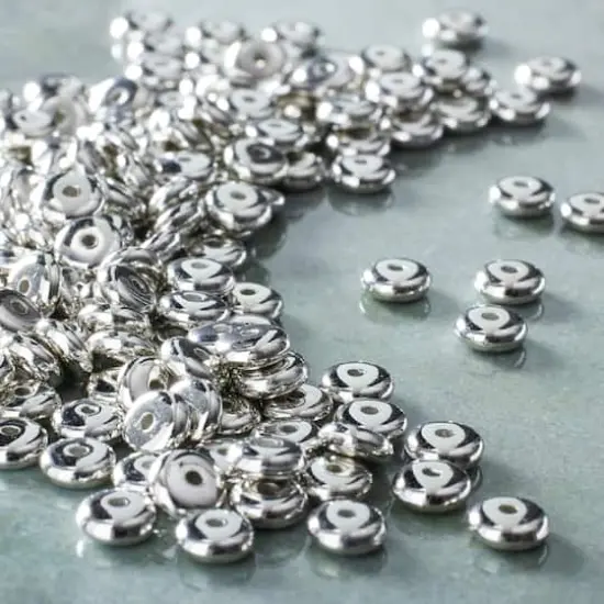 Silver Plastic Heishi Craft Beads, 6mm by Bead Landing&trade; {4}