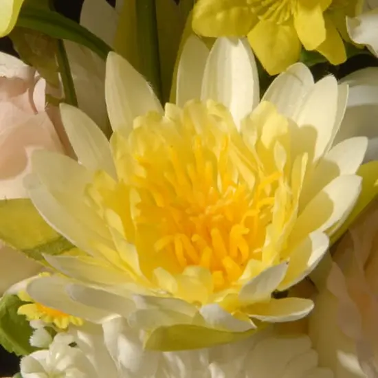 17" Potted Daisy & Rose Flowers {4}