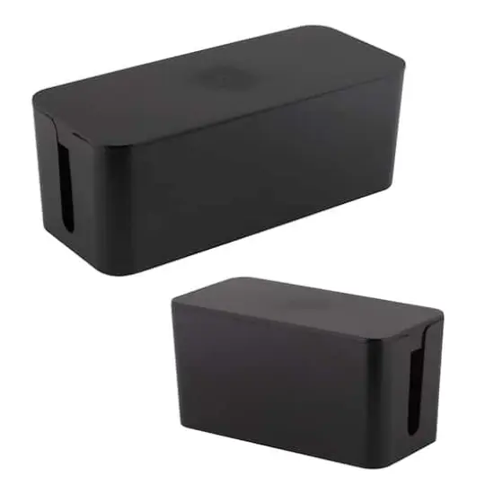 Simplify Black Cable Organizer Boxes, 2ct. {1}