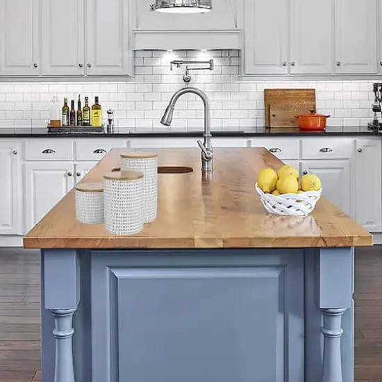 Mind Reader Blue Round Ceramic Canister Set with Lids, 3ct. {3}