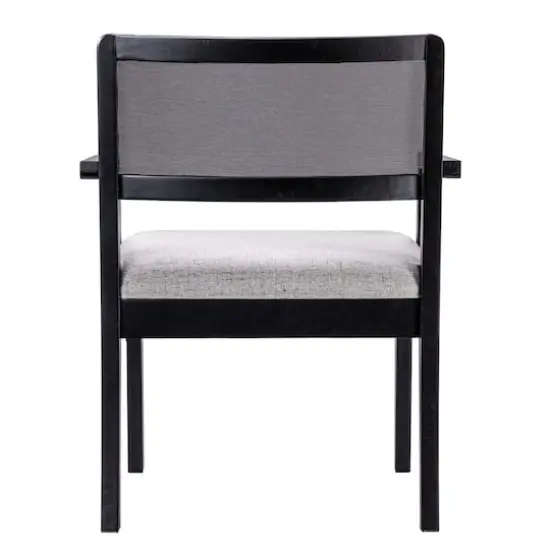 Hello Honey® 2.5ft. Crawford Mid-Century Modern Solid Wood Black Arm Chair {7}