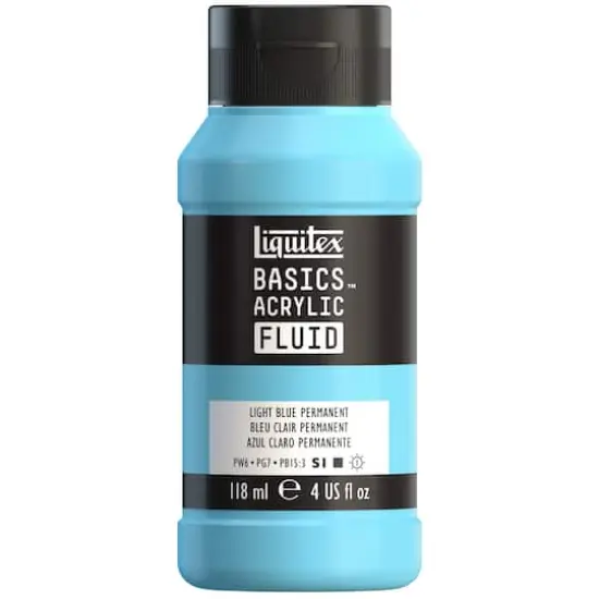 Liquitex&reg; BASICS&reg; Acrylic Fluid, 4oz. Light Blue Permanent {1}